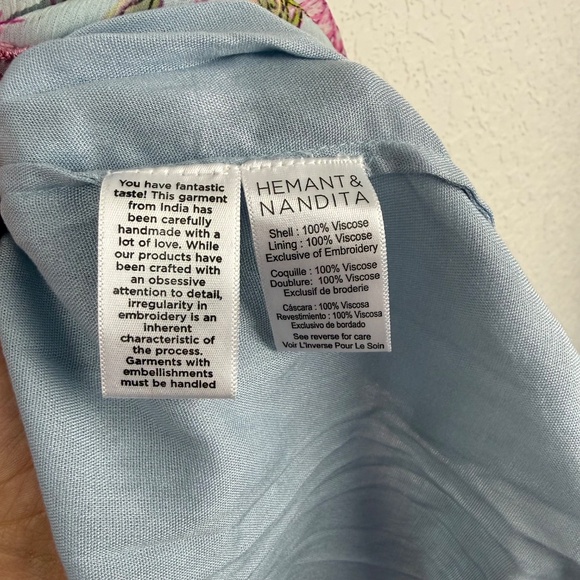 Hemant And Nandita Womens Powder Blue Short Dress Medium - Picture 6 of 11